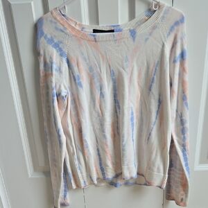 Sanctuary Light Tie-Dye Pastel Sweater - Cream with Peach & Periwinkle